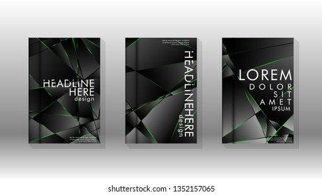 Background cover design luxurious polygon patterns.green triangle line