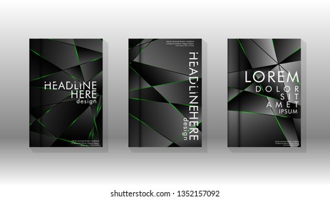 Background cover design luxurious polygon patterns.green triangle line