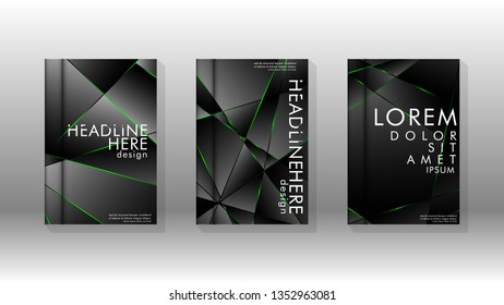 Background cover design luxurious polygon patterns.green triangle line