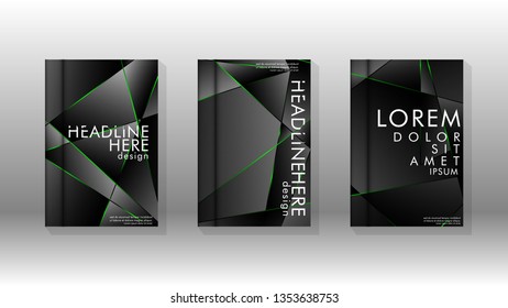 Background cover design luxurious polygon patterns.green triangle line