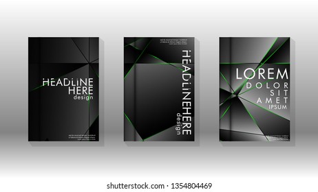 Background cover design luxurious polygon patterns.green triangle line