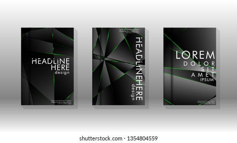 Background cover design luxurious polygon patterns.green triangle line