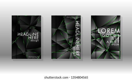 Background cover design luxurious polygon patterns.green triangle line