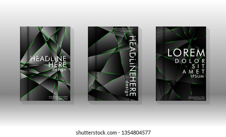 Background cover design luxurious polygon patterns.green triangle line