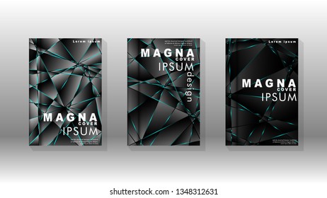 The background of the cover design pattern. blue triangle line. Vector front page font