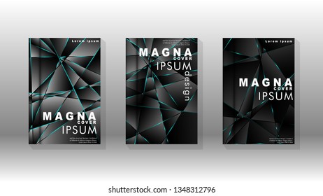 The background of the cover design pattern. blue triangle line. Vector front page font