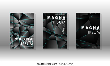 The background of the cover design pattern. blue triangle line. Vector front page font