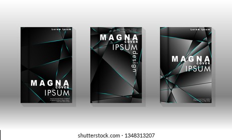 The background of the cover design pattern. blue triangle line. Vector front page font