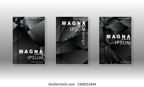 The background of the cover design pattern. blue triangle line. Vector front page font