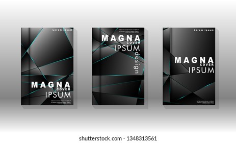 The background of the cover design pattern. blue triangle line. Vector front page font