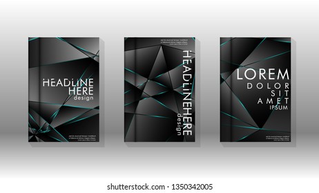 The background of the cover design pattern. blue triangle line. Vector front page font