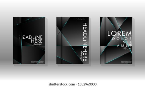 The background of the cover design pattern. blue triangle line. Vector front page font