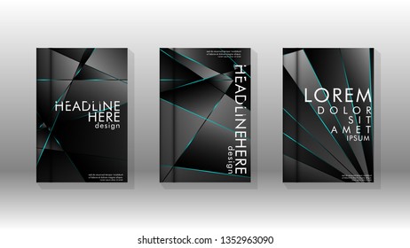 The background of the cover design pattern. blue triangle line. Vector front page font