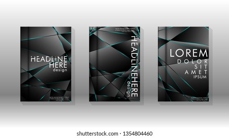 The background of the cover design pattern. blue triangle line. Vector front page font