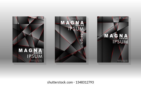The background of the cover design pattern. Red triangle line. Vector front page font