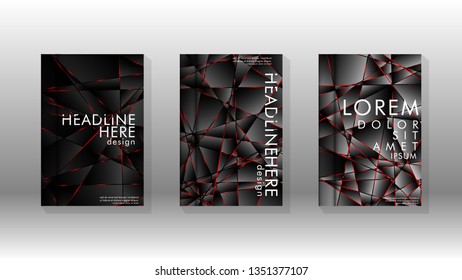 The background of the cover design pattern. Red triangle line. Vector front page font