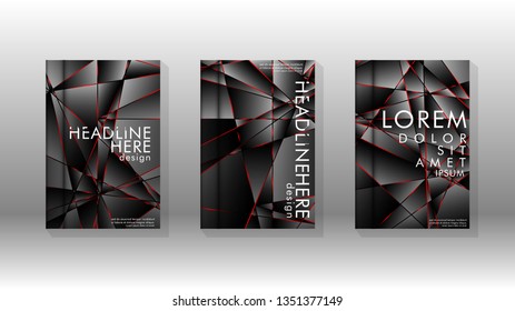 The background of the cover design pattern. Red triangle line. Vector front page font