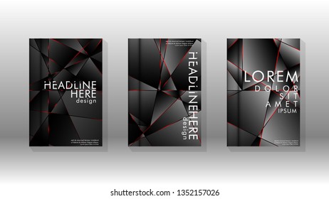 The background of the cover design pattern. Red triangle line. Vector front page font