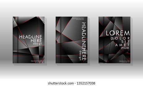 The background of the cover design pattern. Red triangle line. Vector front page font