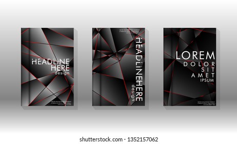 The background of the cover design pattern. Red triangle line. Vector front page font