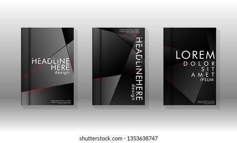 The background of the cover design pattern. Red triangle line. Vector front page font