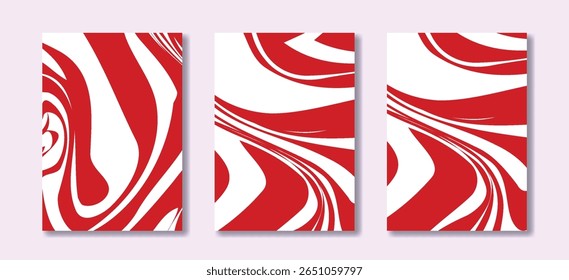 Background cover and poster design with abstract liquid wave in red color