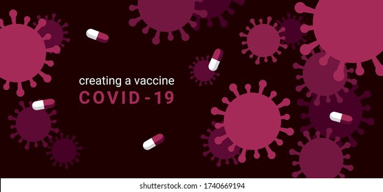 Covid-19 de fondo con elementos de virus y bacterias, color marrón, fin de la ilustración pandémica
