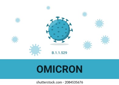 fondo de la nueva variante COVID-19 denominada omicron.B.1.1.529 como código de virus para la variante de omicron. nueva mutación covid-19. 