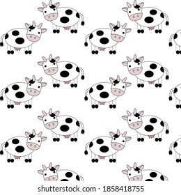 Background with cows for project, business, presentation. Children's background, Christmas background.