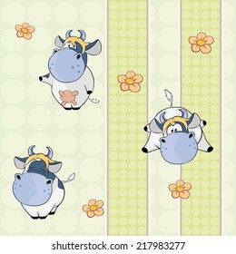 A background with cows. Vector seamless pattern 