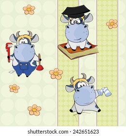 A background with cows. Vector seamless pattern 