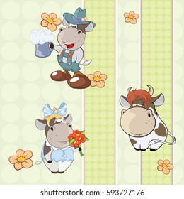 A background with cows. Vector seamless pattern 