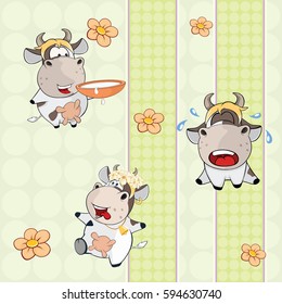 A background with cows. Vector seamless pattern 