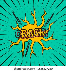 background crack comic style pop art colorful vector
