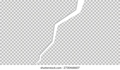The background is cracked into two parts, separated by a transparent section. Flat vector illustration isolated on white background.