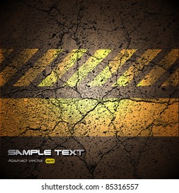 background with cracked road texture, vector.