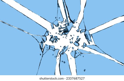 Hintergrund von gebrochenem, zerbrochenem Glas, Vektorgrafik.