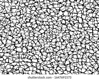  Background from cracks, scratches,  chips.  Grunge texture black and white