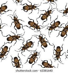 Background with crawling cockroaches. Pattern