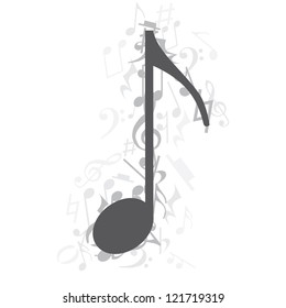 Background created from music notes, illustration