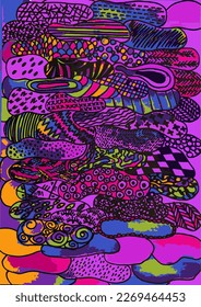 Background creative modern abstract illustration. Use for print in creative way. Wallpaper or wall decor. Print on fabric, t-shirt.  Poster with geometric graffiti.