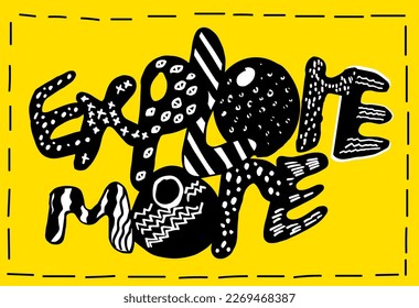 Antecedentes creativa moderna ilustración tardía sobre Explorar más. Usar para imprimir de manera creativa. Papel pintado o decoración de pared. Impresión en tela, camiseta.  Afiche con estilo geométrico del doodle de graffiti.