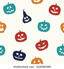 Fondo con calabazas espeluznantes. Textura de Halloween. Vector