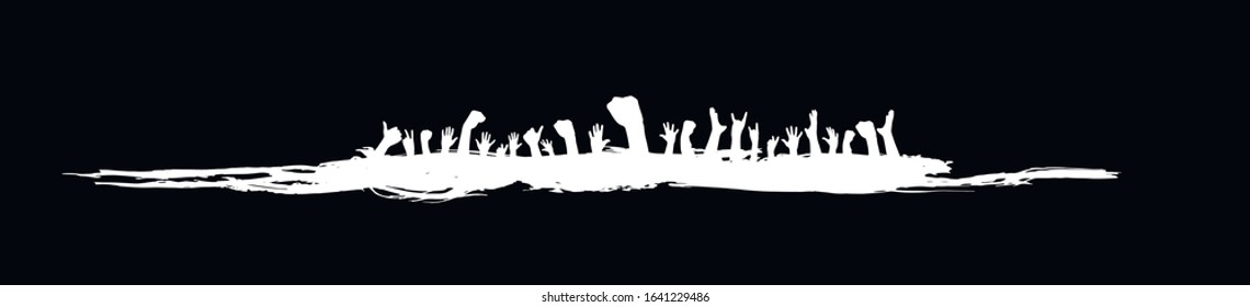 Background with crowd people. Applause cheerful people in party.