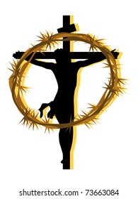 background with crucifixion of jesus, crown of throns