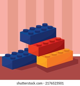 Background cubes toys vector illustration