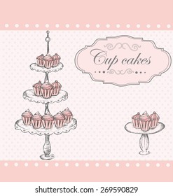Background with Cup cakes