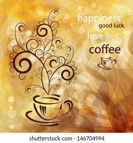 Background with cup of coffee