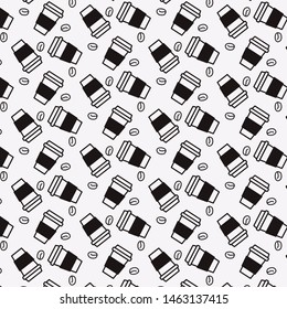 Background a cup and coffee black and white concept.