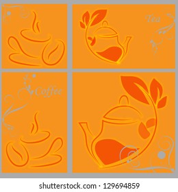 Background with cup of coffee and old paper. Vector illustration.